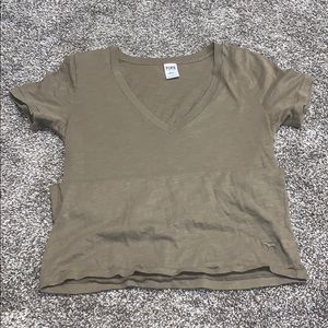 Green v neck T-shirt